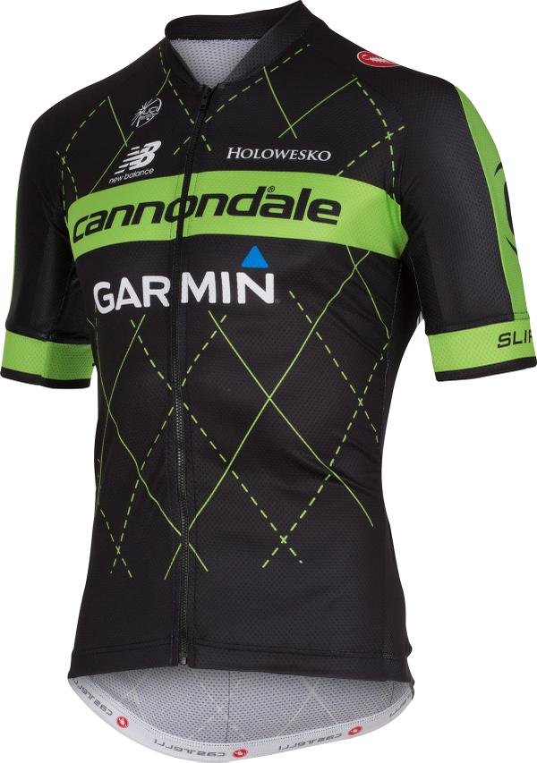 Maillot Cycliste Castelli UCI World Tour – Cannondale Garmin, Taille M, Noir, Full Zip